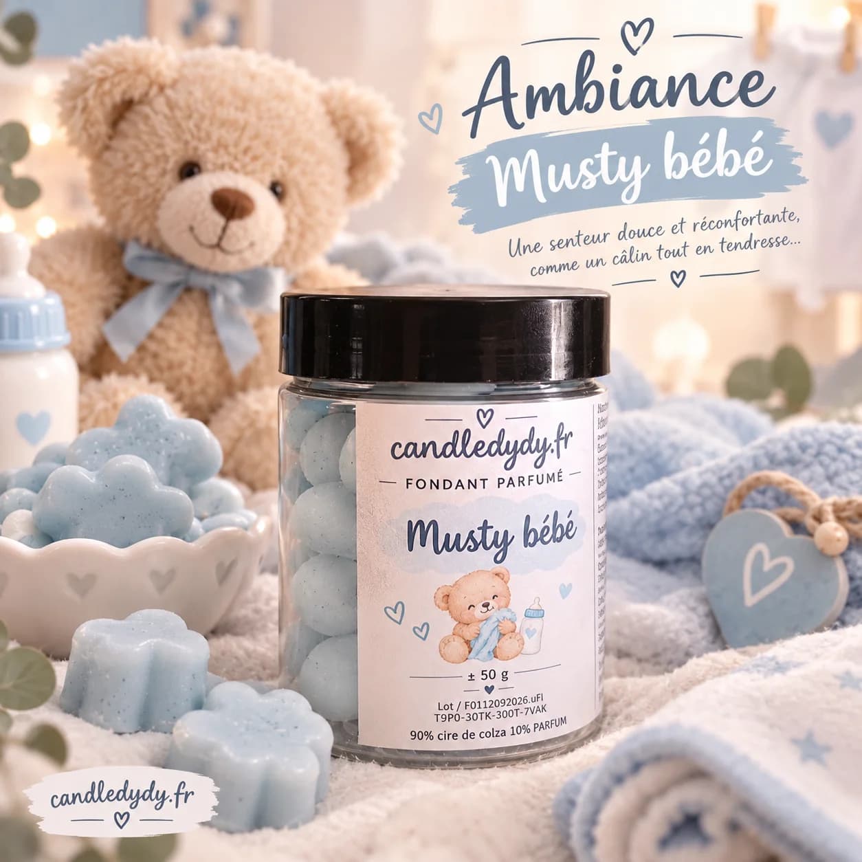 pot fondants parfumée musty +- 50g